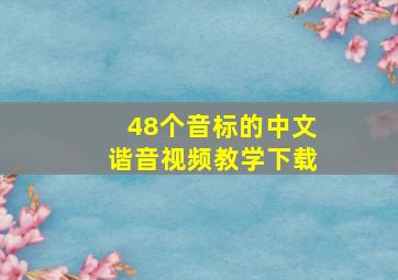 48个音标的中文谐音视频教学下载