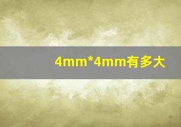 4mm*4mm有多大