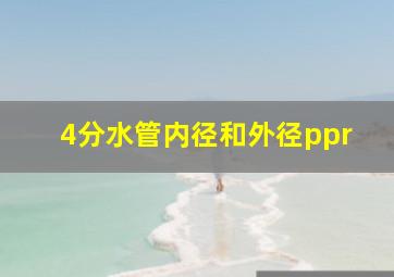 4分水管内径和外径ppr