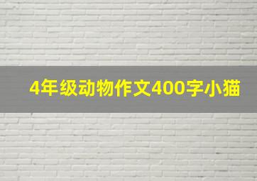 4年级动物作文400字小猫