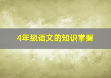 4年级语文的知识掌握