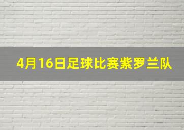 4月16日足球比赛紫罗兰队