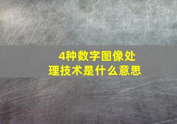 4种数字图像处理技术是什么意思