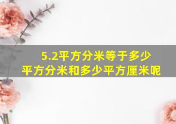 5.2平方分米等于多少平方分米和多少平方厘米呢