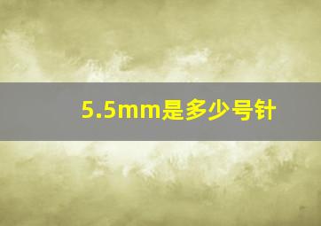 5.5mm是多少号针