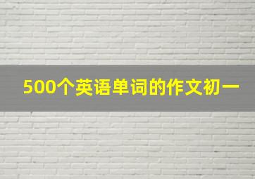 500个英语单词的作文初一