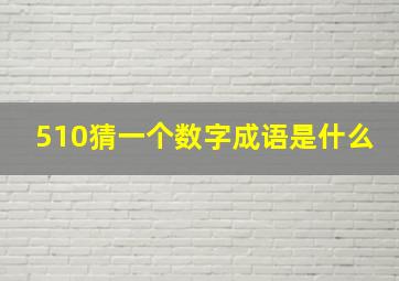 510猜一个数字成语是什么