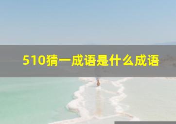 510猜一成语是什么成语