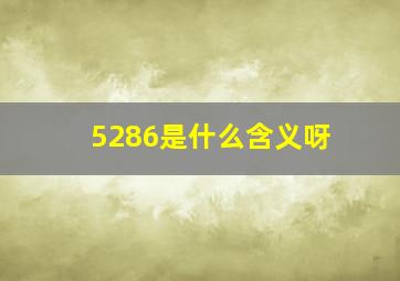 5286是什么含义呀