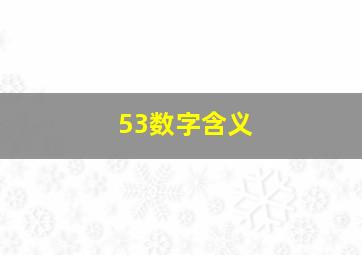 53数字含义