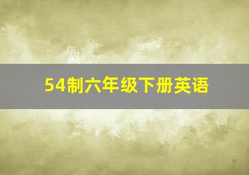 54制六年级下册英语