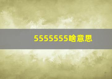 5555555啥意思