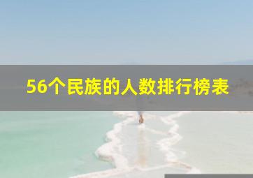 56个民族的人数排行榜表