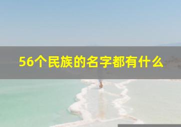 56个民族的名字都有什么