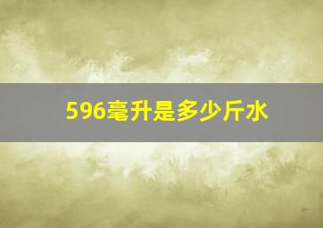 596毫升是多少斤水