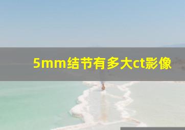 5mm结节有多大ct影像