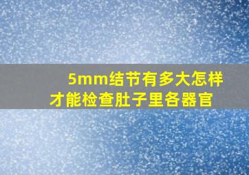 5mm结节有多大怎样才能检查肚子里各器官