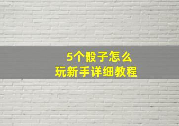 5个骰子怎么玩新手详细教程