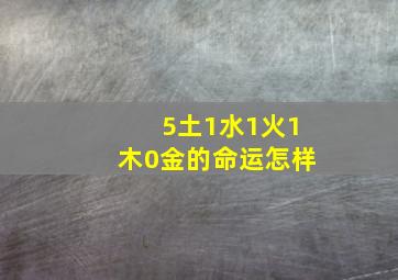 5土1水1火1木0金的命运怎样