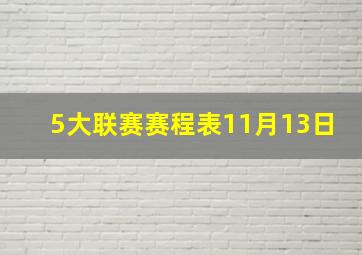 5大联赛赛程表11月13日