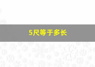 5尺等于多长