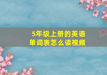 5年级上册的英语单词表怎么读视频