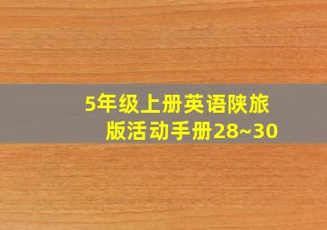 5年级上册英语陕旅版活动手册28~30