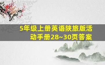 5年级上册英语陕旅版活动手册28~30页答案