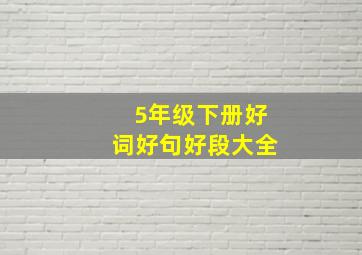 5年级下册好词好句好段大全