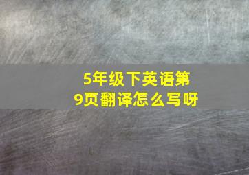 5年级下英语第9页翻译怎么写呀