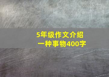 5年级作文介绍一种事物400字