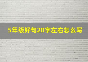 5年级好句20字左右怎么写