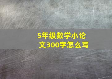 5年级数学小论文300字怎么写