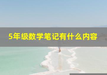 5年级数学笔记有什么内容