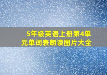 5年级英语上册第4单元单词表朗读图片大全