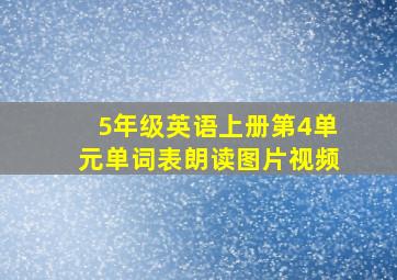 5年级英语上册第4单元单词表朗读图片视频