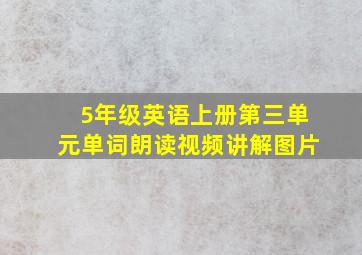 5年级英语上册第三单元单词朗读视频讲解图片