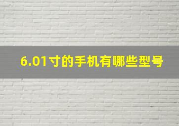 6.01寸的手机有哪些型号