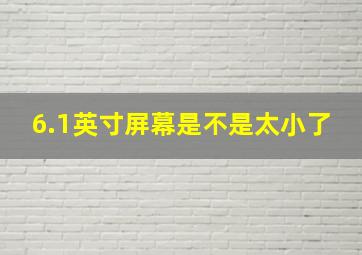 6.1英寸屏幕是不是太小了