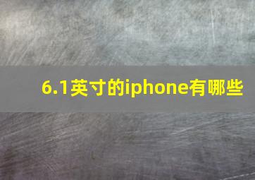 6.1英寸的iphone有哪些