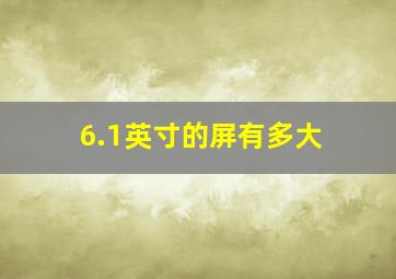 6.1英寸的屏有多大