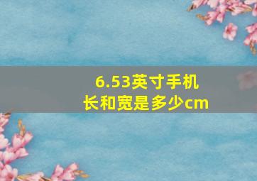 6.53英寸手机长和宽是多少cm