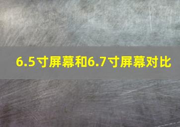 6.5寸屏幕和6.7寸屏幕对比