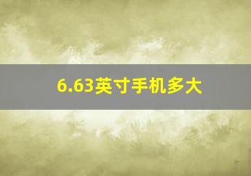 6.63英寸手机多大