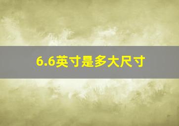 6.6英寸是多大尺寸