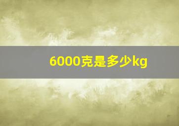 6000克是多少kg