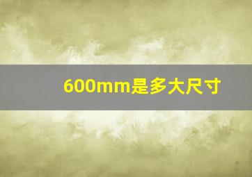 600mm是多大尺寸