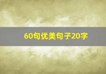 60句优美句子20字