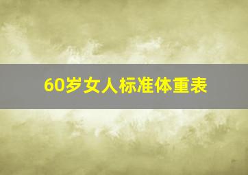 60岁女人标准体重表