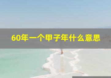 60年一个甲子年什么意思